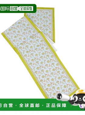 自营 tiramisu热带Opulence块状印花棉桌轮-绿色 美国奥莱直发