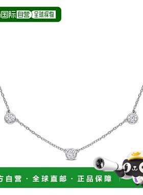 自营mimi & max2 1/4 CT DEW 925 纯银莫桑石庭院项链 - 白色 美