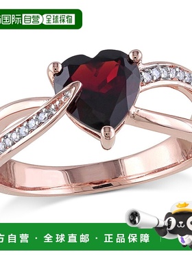 自营 mimi & max10k 玫瑰金心形石榴石镶钻戒指 - 红色 美国奥莱