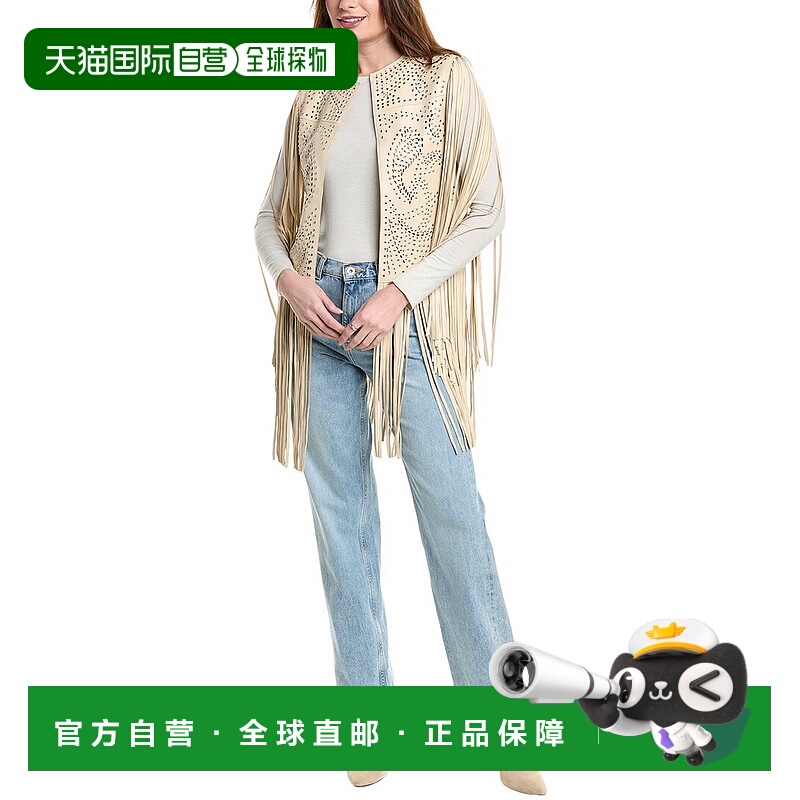 自营 all saintsAllSaints Elias皮革背心-白色 美国奥莱直发