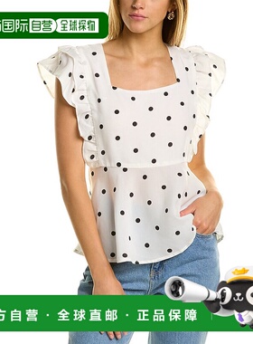 自营Olivia Rubin Elli 无袖上衣  -  白色波点 美国直发奥莱