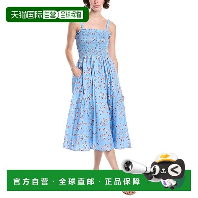 自营 Endless Rose Floral Print Midi Dress - blue 美国奥莱直