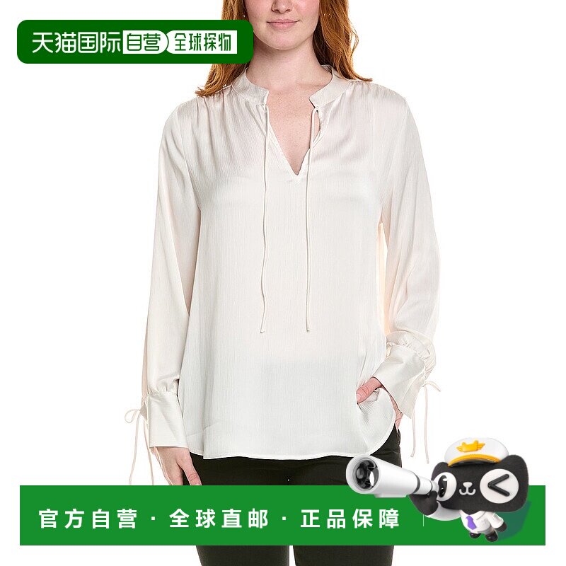 自营 Anne Klein Plus白色衬衫 美国直发奥莱通勤