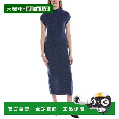 自营philosophy Funnel Neck Cashmere Midi Sweaterdress - blue