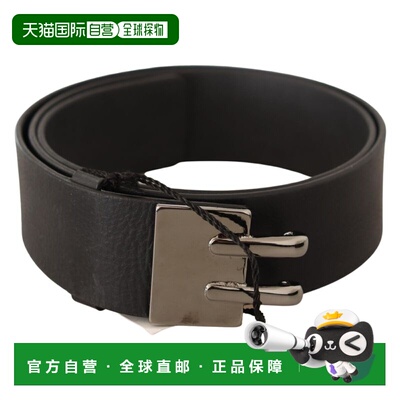 自营Costume National Leather Buckle Waist Women's Belt - bla