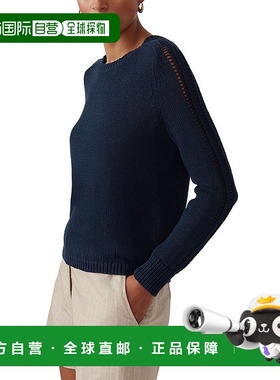 自营J.McLaughlin Marion Linen-Blend Sweater - navy 美国奥莱