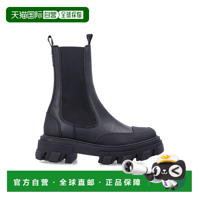 自营ganniCleated Mid Chelsea Boot - black 美国奥莱直发