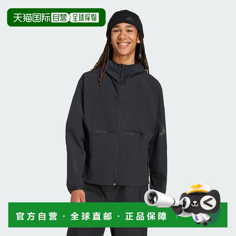 自营adidas阿迪达斯MYSHELTER男式风衣-黑色 美国奥莱直发
