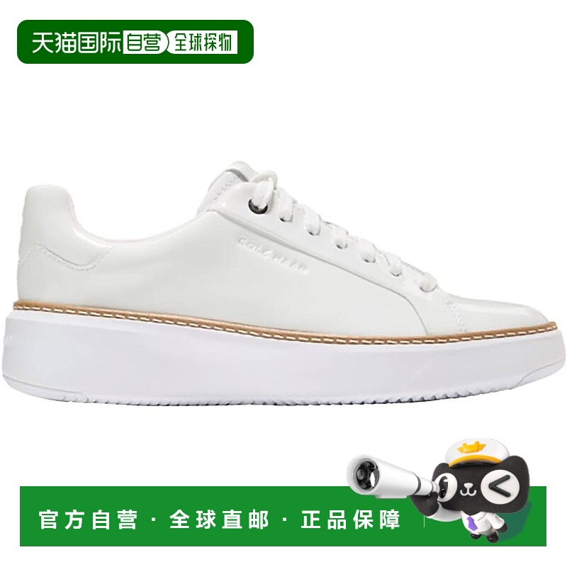 自营 cole haan女式Grandpro Topspin白色运动鞋专利-白色专利 美