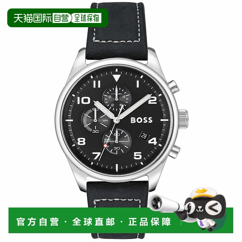 自营Hugo Boss男式黑色表盘手表-黑色 美国奥莱直发