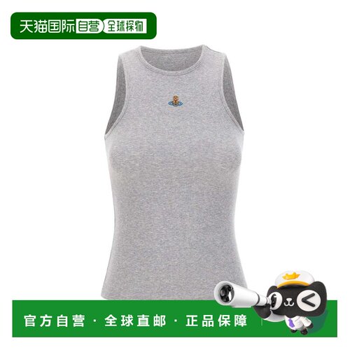 自营vivienne westwoodGrey Orb Logo Sleeveless Top - grey 美
