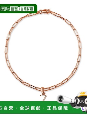 自营 sabrina14k 玫瑰金和钻石初始链式手链 - 玫瑰 z 美国奥莱直