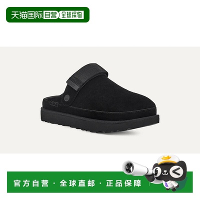 自营UGG Goldenstar 1138252-BLK Clogs女式黑色绒面革可调节鞋跟