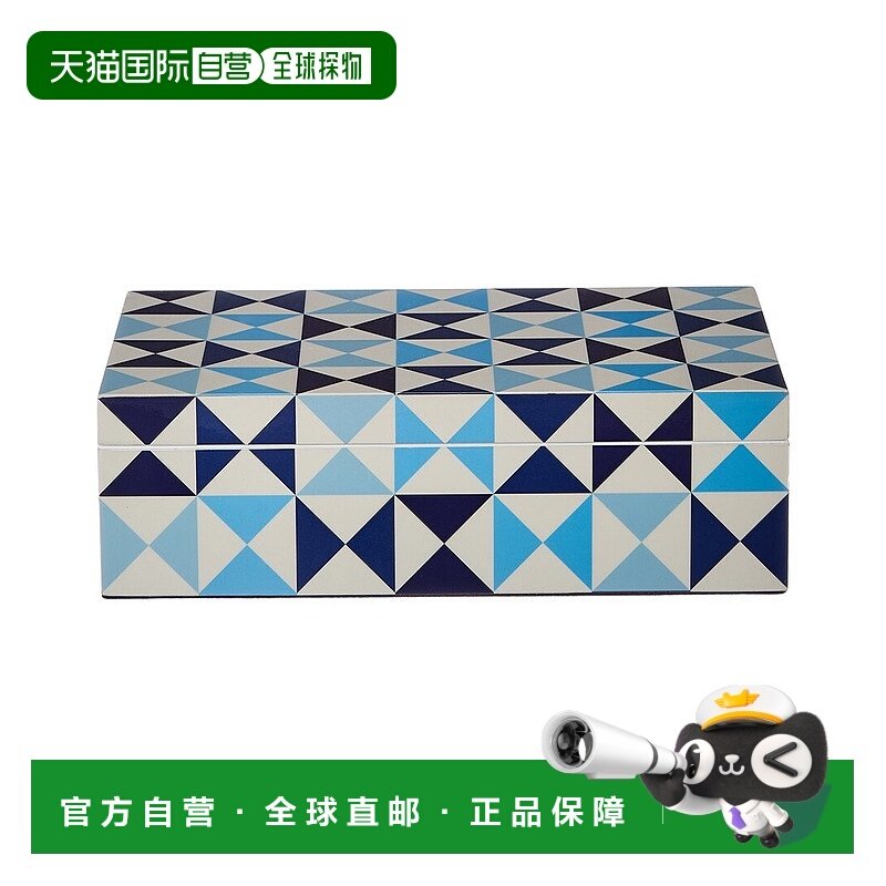 自营Jonathan Adler Medium Sorrento Lacquer Box - blue 美国奥