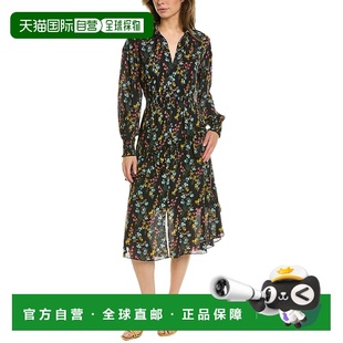 Marchesa 黑色 Notte 连衣裙 美国奥莱直发 花卉中长早秋新款 自营