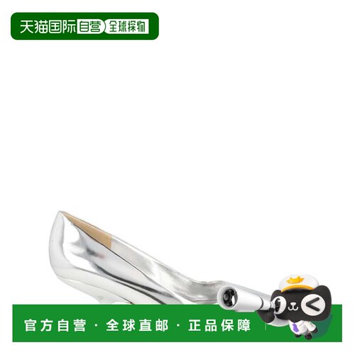 自营salvatore ferragamoEva金属感皮革高跟鞋-浅灰色 美国奥莱直