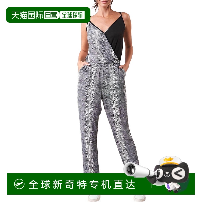 自营 sugarlipsShela包覆效果双色弹力针织连身裤，黑色多色 美国