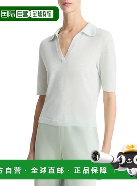 自营Vince Cashmere & Silk-Blend Silk Blend Polo Shirt - whit