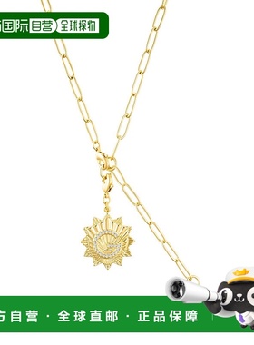 adornia14k 镀金可调节回形针套索，带水晶首字母徽章 - gold-g