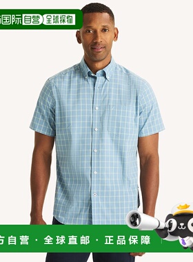 自营Nautica Mens Classic Fit Wrinkle-Resistant Plaid Short-S