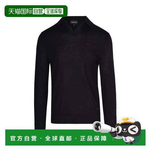 自营emporio armaniSemi-Transparent Virgin Wool Knit Pullover