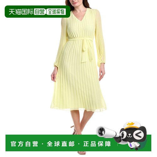 自营Sam Edelman Accordion Pleated Midi Dress - yellow 美国奥
