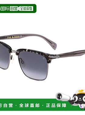 自营rag & boneRag&Bone男式54毫米黑灰色哈瓦那太阳镜-黑灰色哈