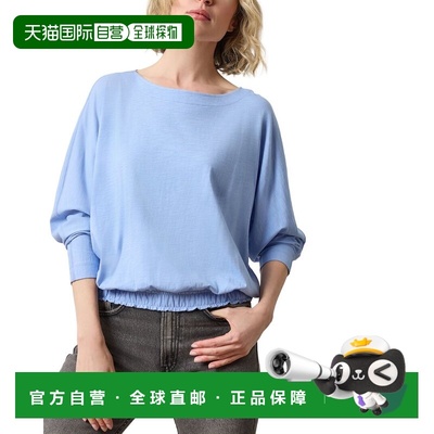 自营Lilla P Elastic Hem Dolman Boatneck Top - blue 美国奥莱
