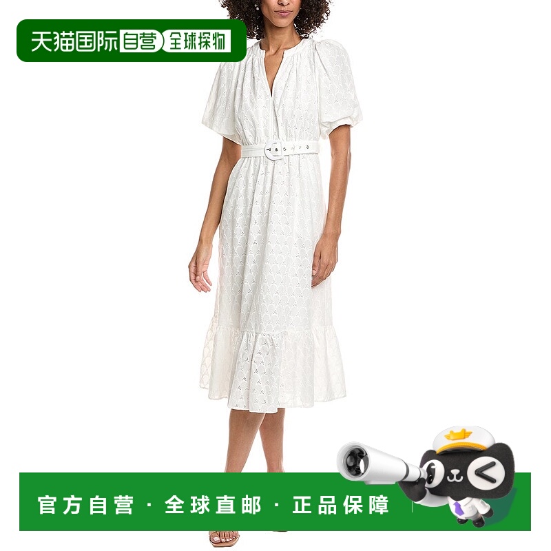 自营Diane von Furstenberg Polina Midi Dress - white 美国奥莱