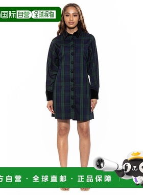 自营 alexia admorVelvette 格子连衣裙 - 绿色格子 美国奥莱直发