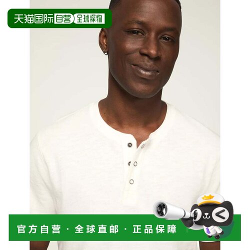 自营lucky brandLucky品牌男士周末球衣Henley-白色 美国奥莱直发