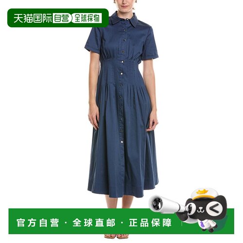 自营Anne Klein Midi衬衫连衣裙-蓝色 美国奥莱直发