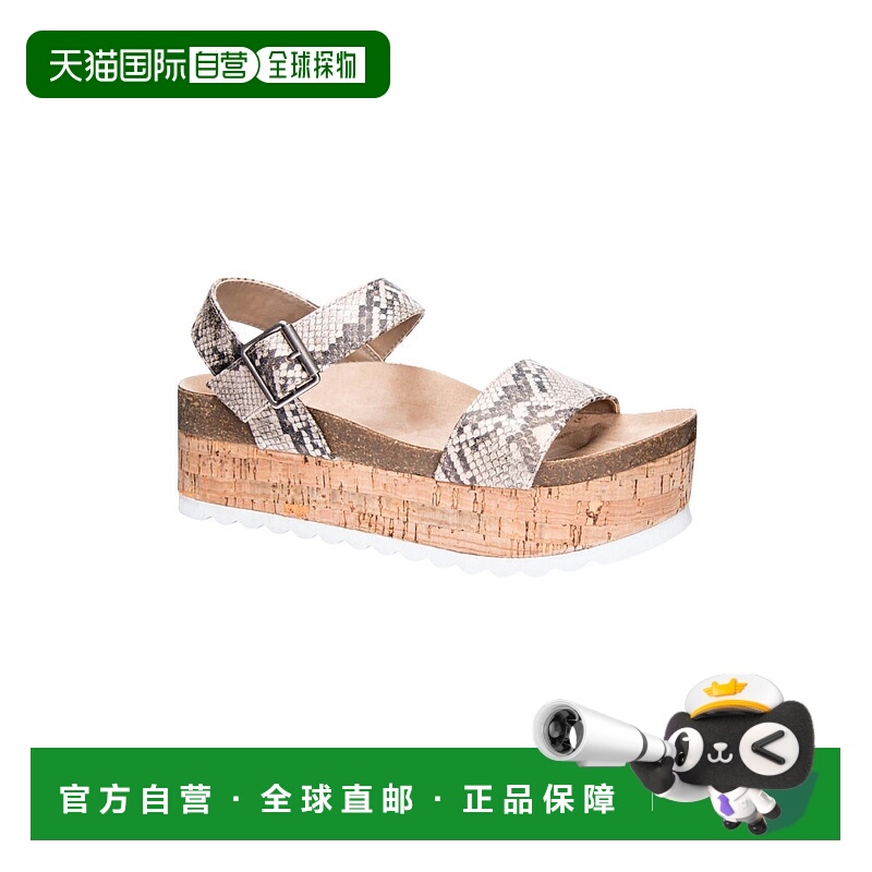 自营 dirty laundryDusk Palms 银色蛇纹厚底凉鞋 - 银色蛇纹 美