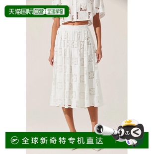美国奥莱直发 自营 astr the labelAndolina白色钩针蕾丝迷笛裙