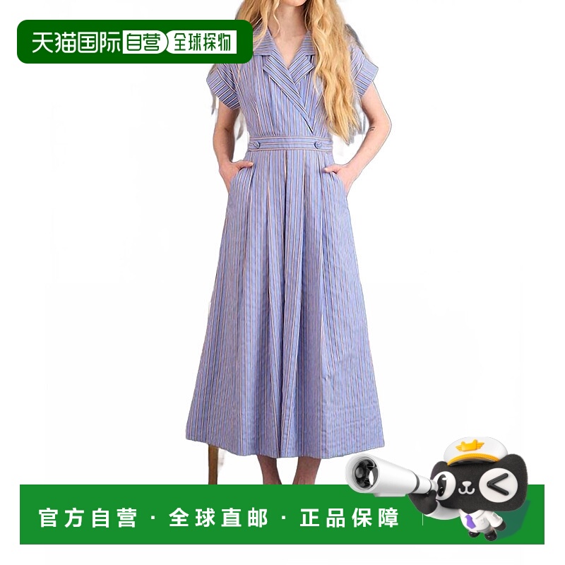 自营hunter bellSloane Wrap Dress In Marfa Stripe - marfa str