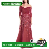 自营 连衣裙长裙美国奥莱直发 粉红色 Rene Ruiz单肩缎面紧身衣