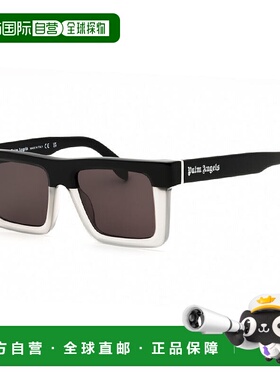 自营Palm Angels Sunglasses Square Full Rim, Black Grey Frame