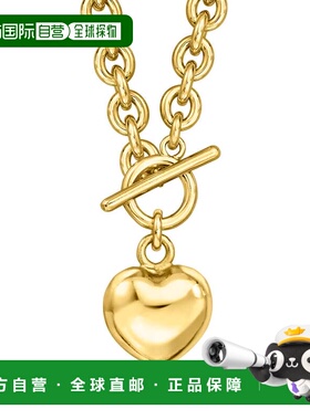自营Ross-Simons Italian 14kt Yellow Gold-Plated Heart Toggle