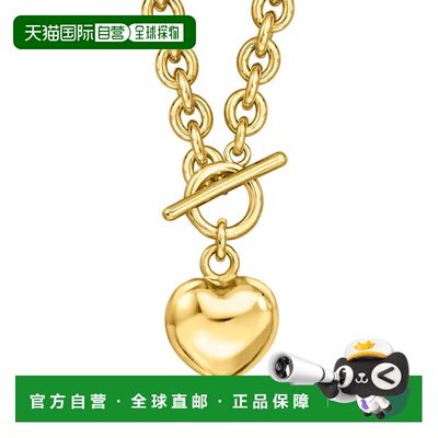 自营Ross-Simons Italian 14kt Yellow Gold-Plated Heart Toggle
