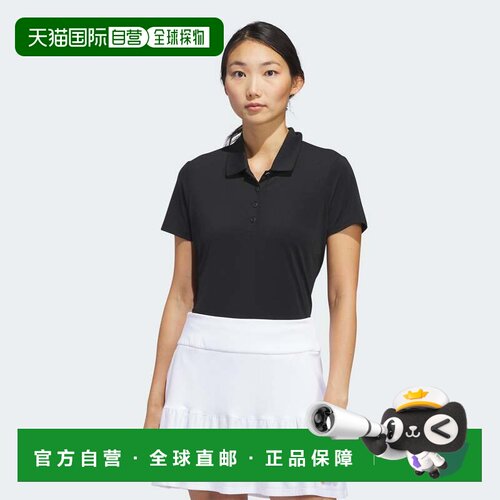 自营adidas Ultimate365女式纯色短袖Polo衫-黑色 美国 美国奥莱