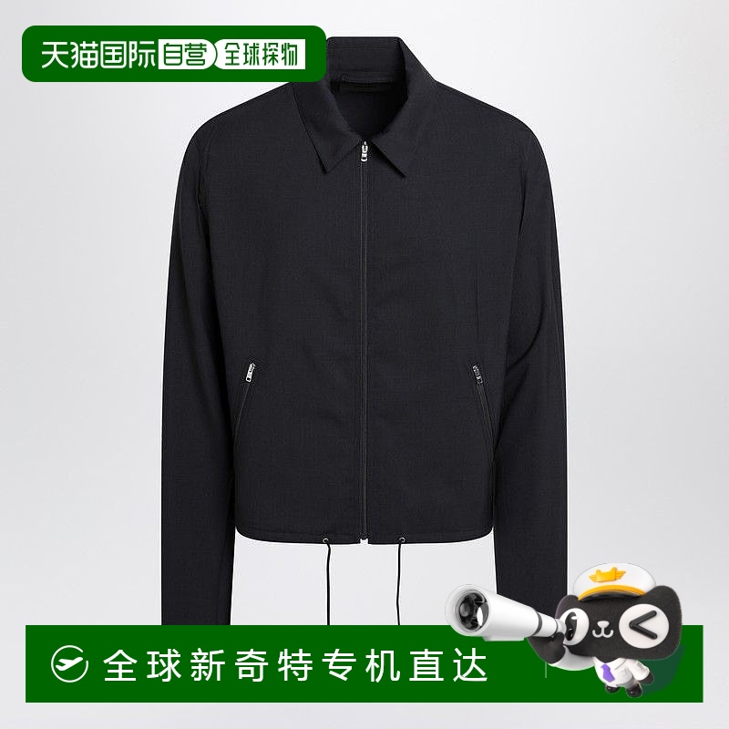 1h可退 香港直邮潮奢 Prada 普拉达 男士 蓝色羊毛拉链夹克 SGC87