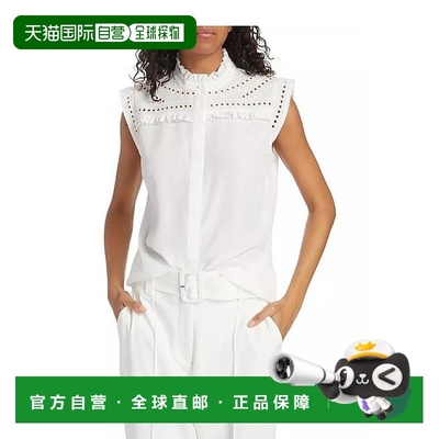 1h可退 【美国直邮】Elie Tahari|Terrin 刺绣真丝混纺衬衫