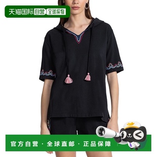 Johnny 黑色 Was Bee活动开叉套头连帽衫 美国奥莱直 Black 自营