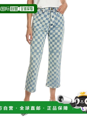 自营the great.THE GREAT The Hero 靛蓝格纹印花牛仔裤 - 蓝色