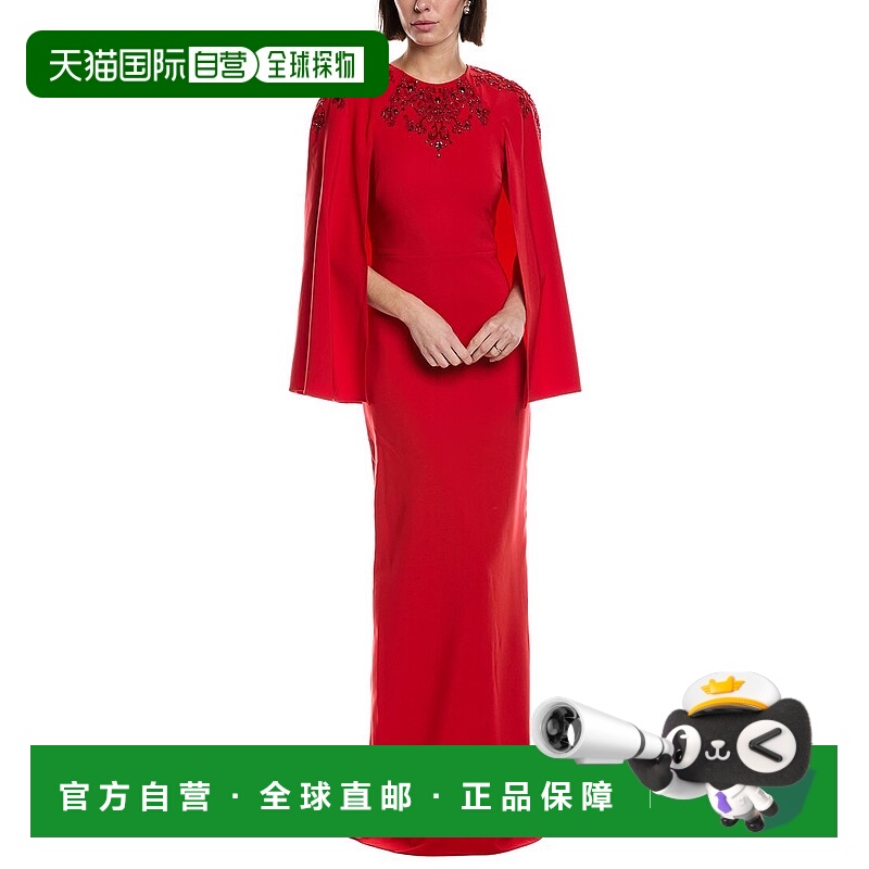 自营Marchesa Notte Crepe Maxi Dress - red 美国奥莱直发