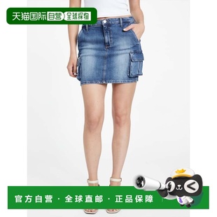 自营 guess生态惠特尼迷你牛仔工装裤-中等洗涤 美国奥莱直发短裙