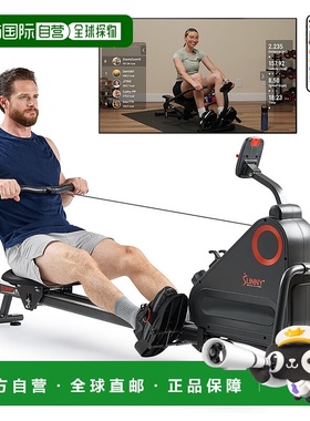 自营 sunny health & fitness高级智能静音双滑轨磁划船机-黑色