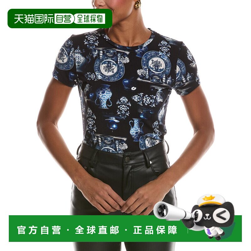 自营l'agenceThe AgENCE Ressa Crew瓷器上衣-黑色 美国奥莱直发