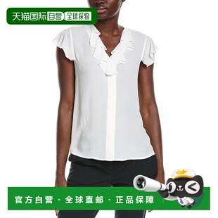 自营 Brooks Brothers Ruffle Blouse - white 美国奥莱直发女装