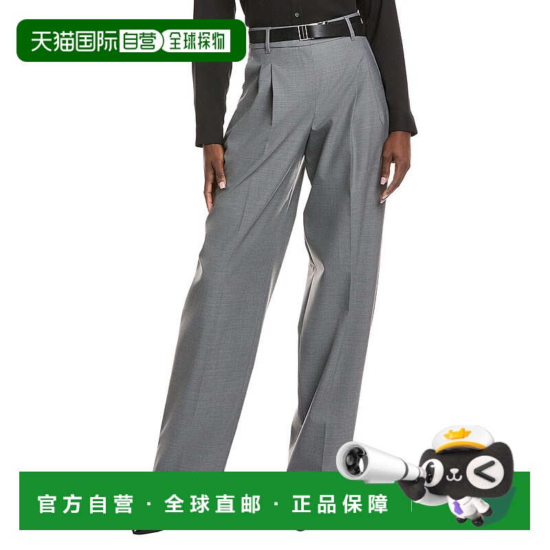 自营Max Mara Juanita Long Wool-Blend Trouser - gray 美国奥莱